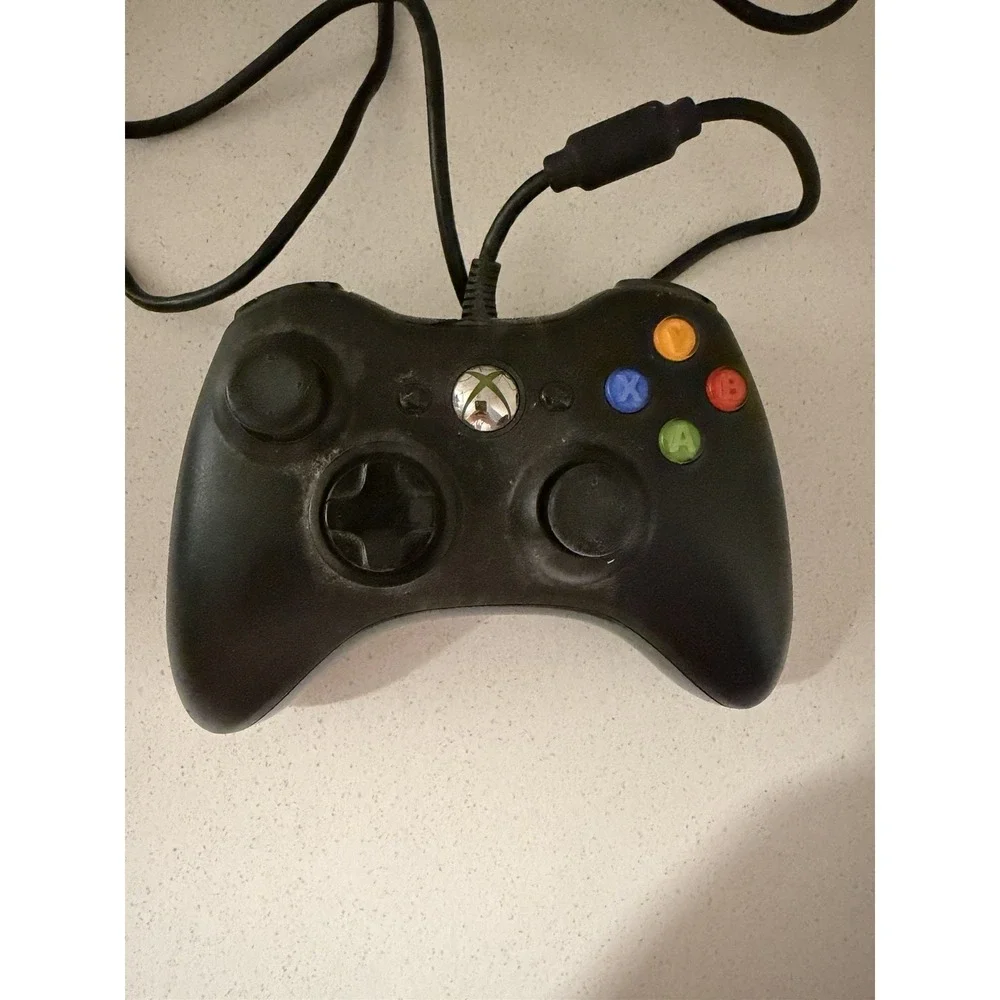 Microsoft Xbox 360 Wired Controller Black OEM Genuine Tested USB Not Tested